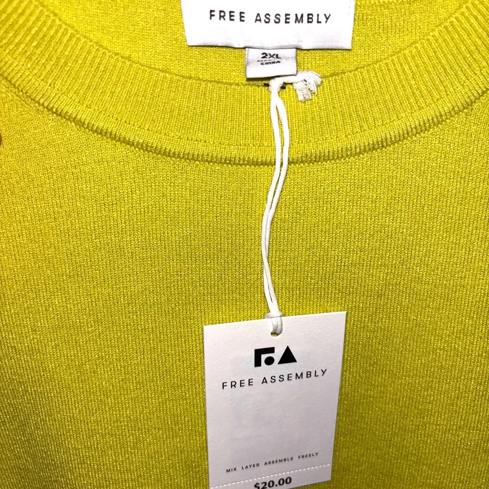NWT Free Assembly Vibrant Green Pullover Sweater - Picture 3 of 4
